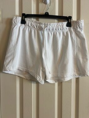 Comfort Colors White Elastic Drawstring Athletic Shorts